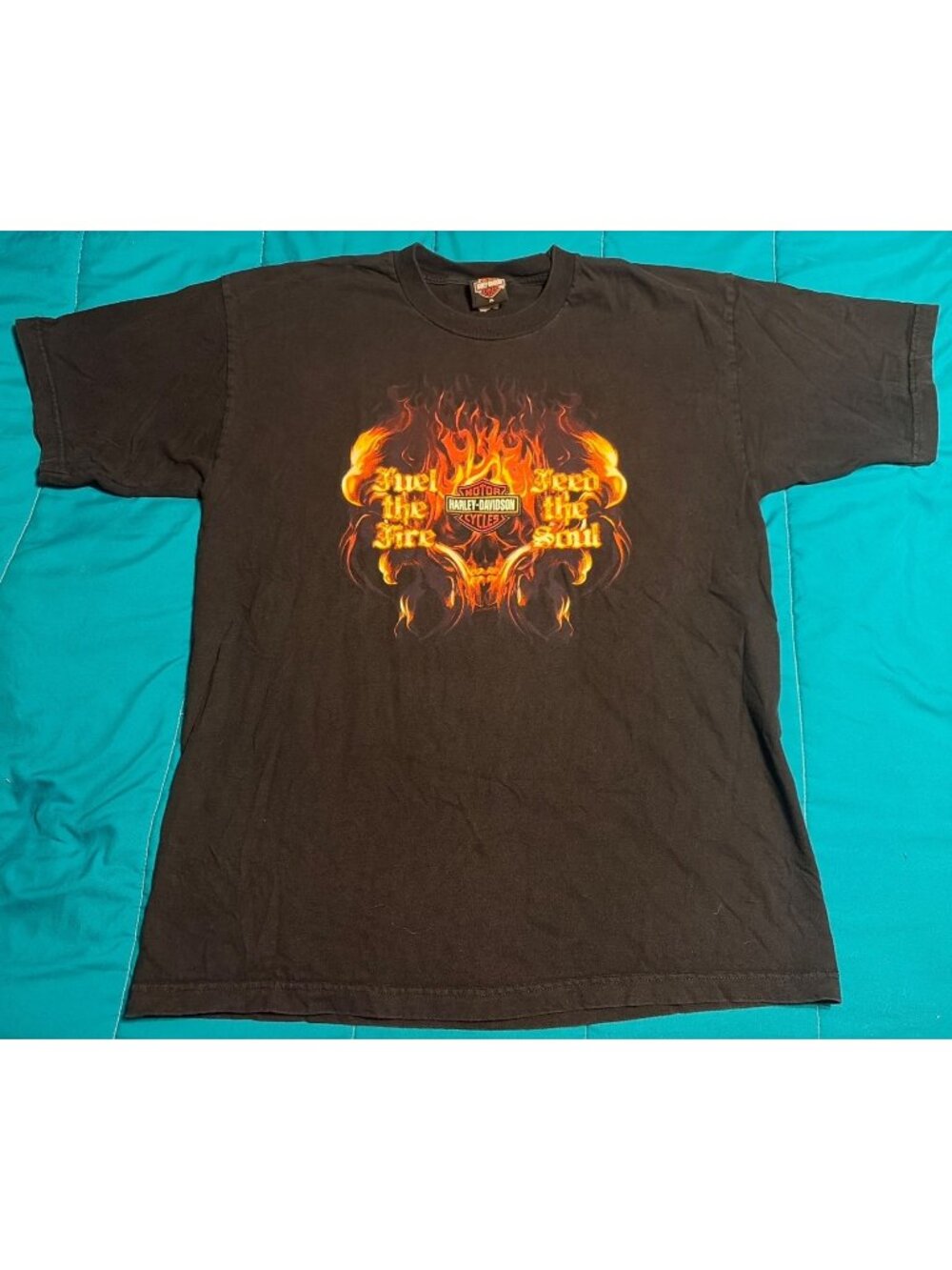 Harley-Davidson Fuel The Fire Black Graphic Tee XL Ontario Canada 2008 - READ